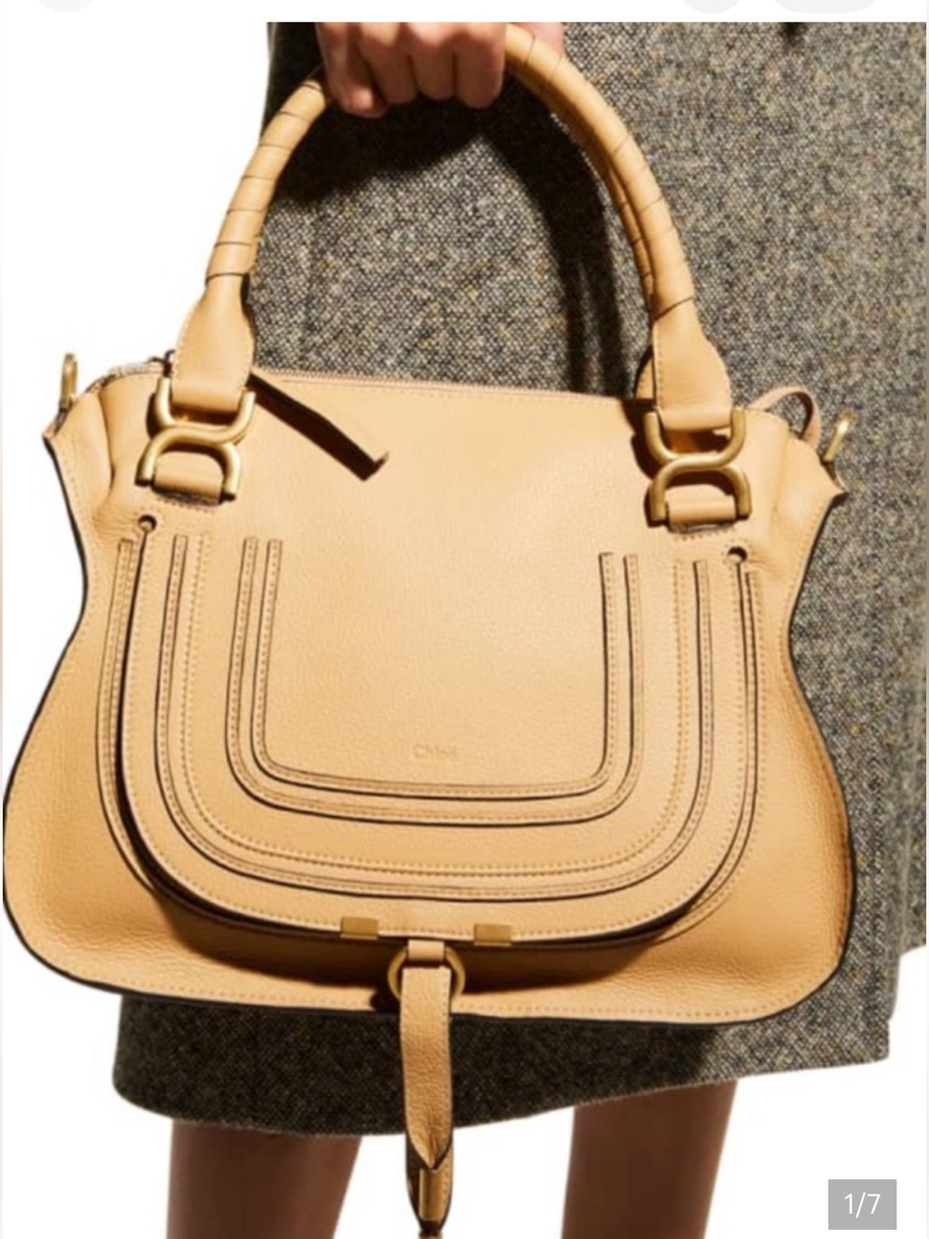 Iconic Chloe Marcie Medium Leather Satchel In ‘Soft Tan’